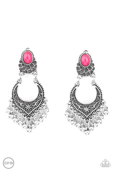 Paparazzi Summery Gardens - Pink Earrings
