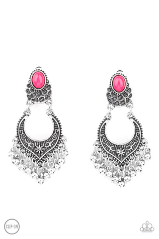 Paparazzi Summery Gardens - Pink Earrings