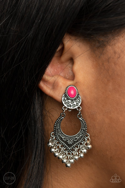 Paparazzi Summery Gardens - Pink Earrings