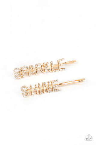 Paparazzi Center of the SPARKLE-verse - Gold Hair Clip