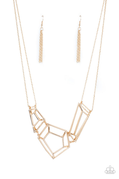 Paparazzi 3-D Drama - Gold Necklace