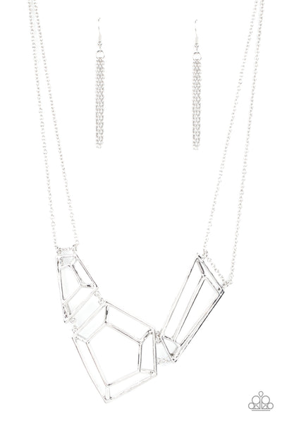 Paparazzi 3-D Drama - Silver Necklace