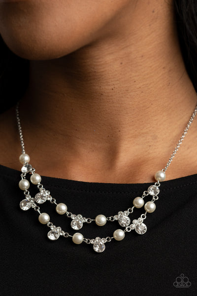 Paparazzi Royal Announcement - White Necklace