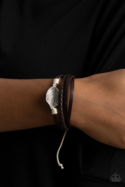 Paparazzi FROND and Center - Brown Bracelet