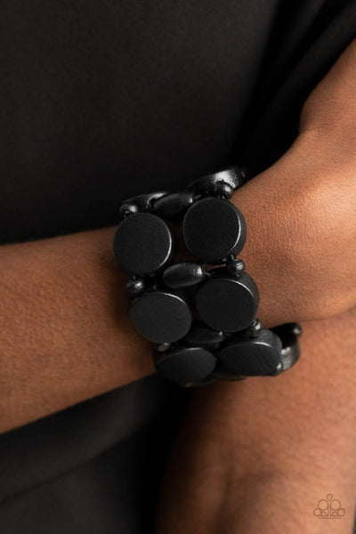 Paparazzi Beach Bravado - Black Bracelet