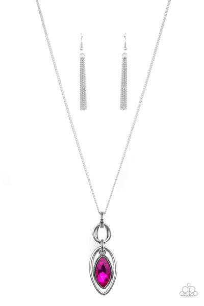 Paparazzi Glamorously Glaring - Pink Necklace