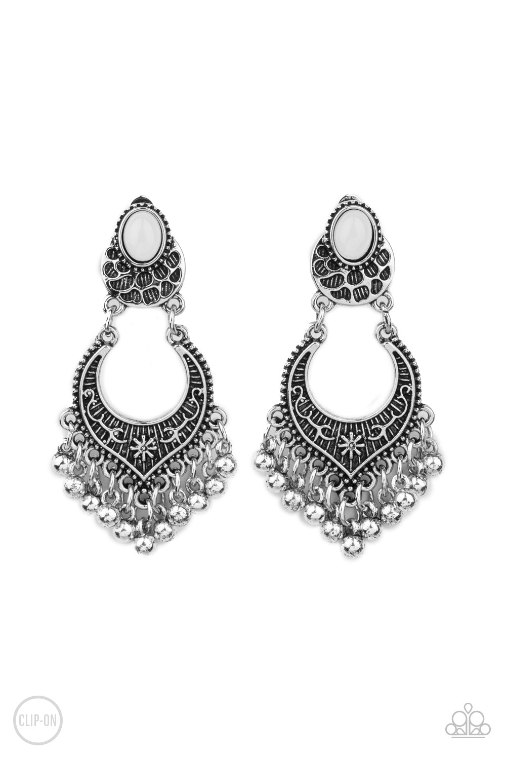 Paparazzi Summery Gardens - White Earrings