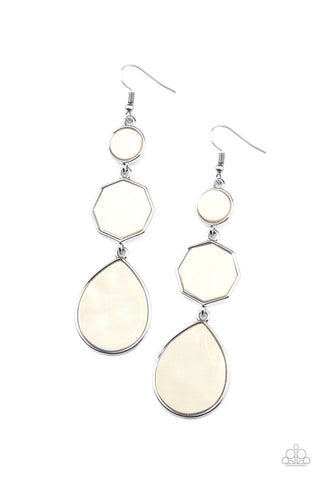Paparazzi Progressively Posh - White Earrings