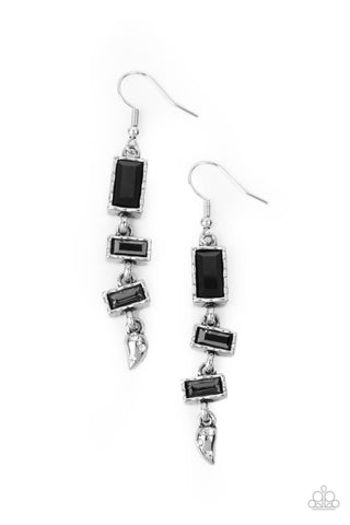 Paparazzi Modern Day Artifact - Black Earrings