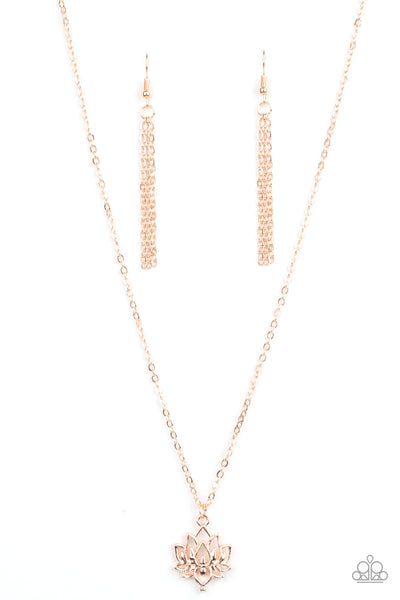 Paparazzi Lotus Retreat - Rose Gold  Necklace