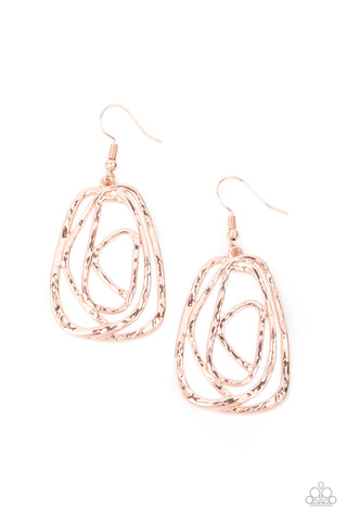 Paparazzi Artisan Relic - Rose Gold Earrings