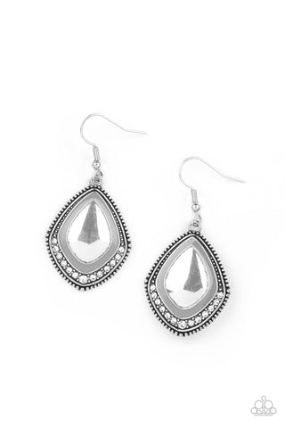 Paparazzi Fearlessly Feminine - Silver Earrings