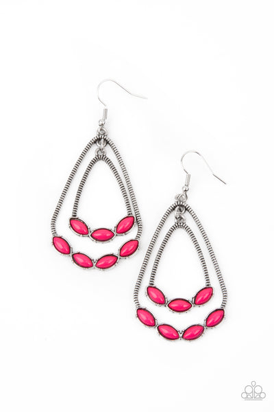 Paparazzi Summer Staycation - Pink Earrings