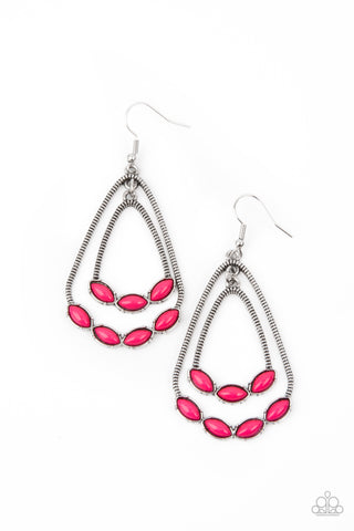 Paparazzi Summer Staycation - Pink Earrings