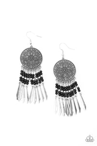 Paparazzi Sun Warrior - Black Earrings