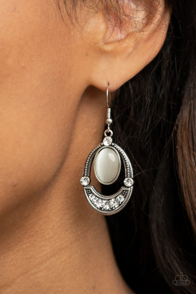 Paparazzi Serene Shimmer - White Earrings