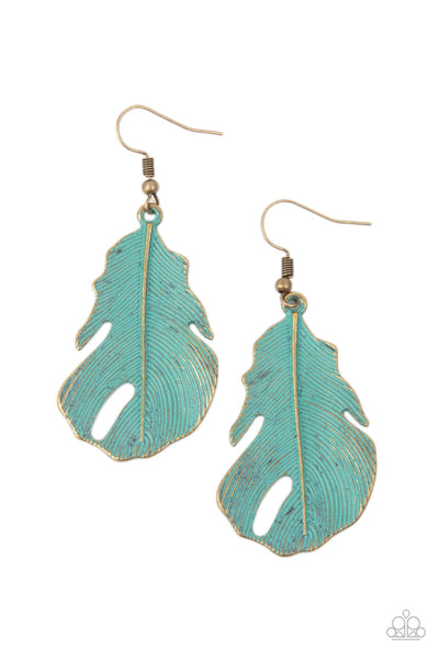 Paparazzi Heads QUILL Roll - Brass Earrings