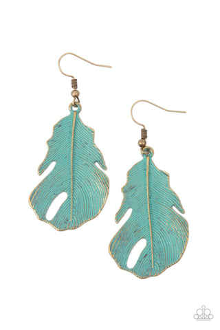 Paparazzi Heads QUILL Roll - Brass Earrings