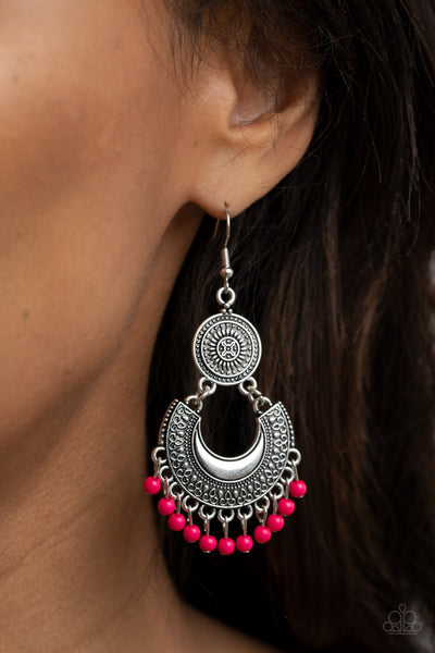 Paparazzi Yes I CANCUN - Pink Earrings