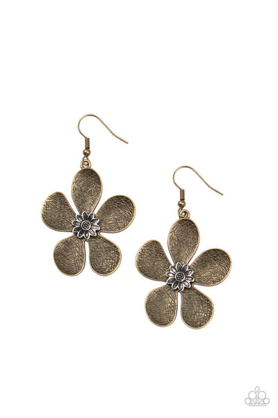Paparazzi Fresh Florals - Brass Earrings