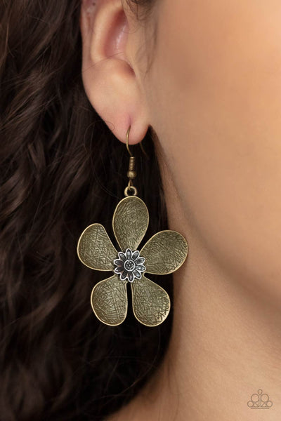Paparazzi Fresh Florals - Brass Earrings