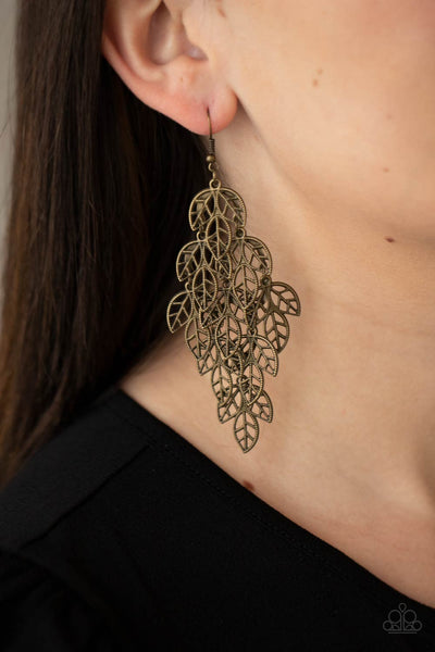 Paparazzi The Shakedown - Brass Earrings