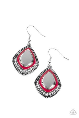 Paparazzi Fearlessly Feminine - Red Earrings