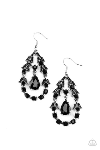 Paparazzi Garden Decorum - Black Earrings
