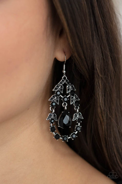 Paparazzi Garden Decorum - Black Earrings