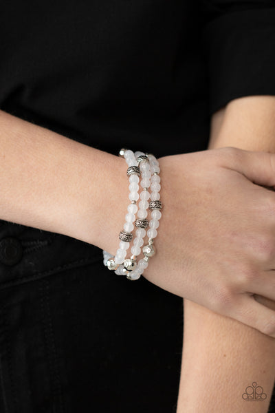 Paparazzi Here to STAYCATION - White Bracelet