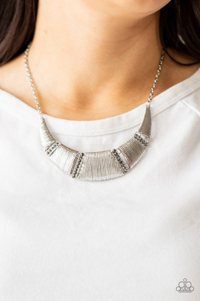 Paparazzi Going Through Phases - Silver Necklace