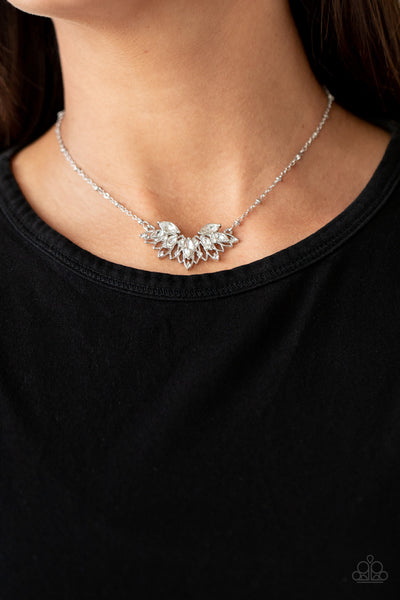 Paparazzi Deluxe Diadem - White Necklace