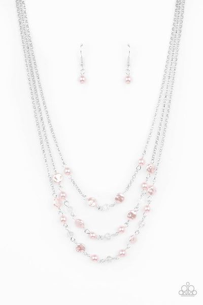 Paparazzi Let The Record GLOW - Pink Necklace