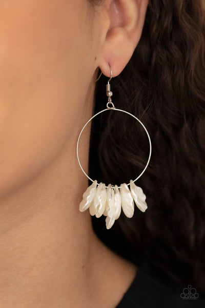 Paparazzi Sailboats and Seashells - White Earrings