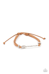 Paparazzi To Live, To Learn, To Love - Brown Bracelet