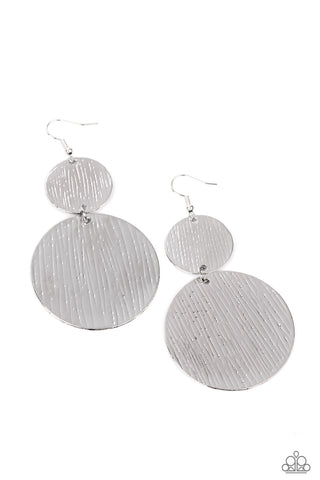 Paparazzi Status CYMBAL - Silver. Earrings