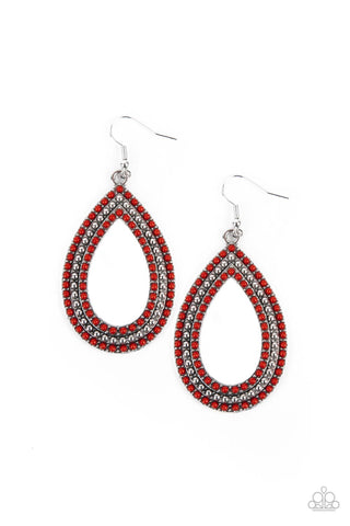 Paparazzi Tear Tracks - Red Earrings