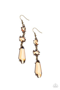 Paparazzi Sophisticated Smolder - Brass Earrings