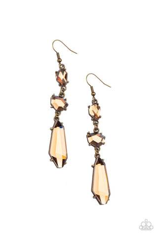 Paparazzi Sophisticated Smolder - Brass Earrings