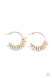 Paparazzi Poshly Primitive - White Earrings