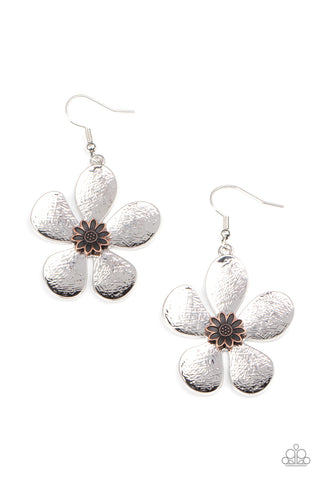 Paparazzi Fresh Florals - Silver Earrings