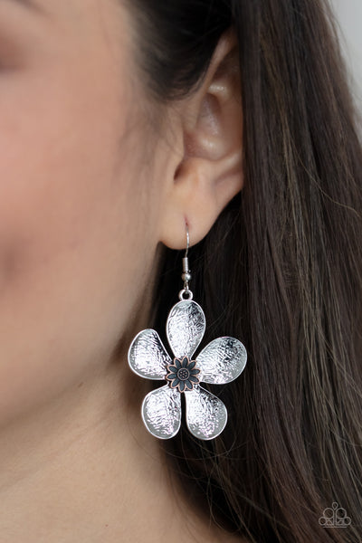 Paparazzi Fresh Florals - Silver Earrings