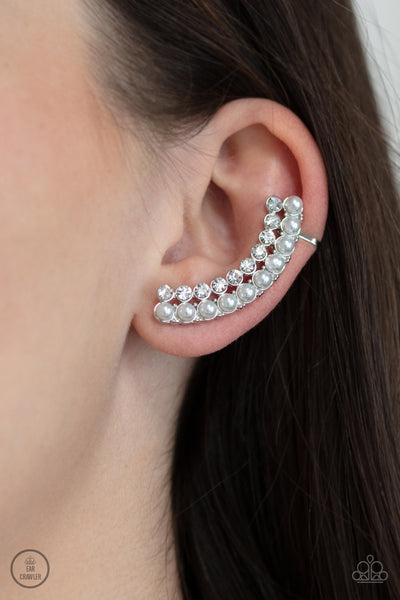 Paparazzi Doubled Down On Dazzle - White Earrings