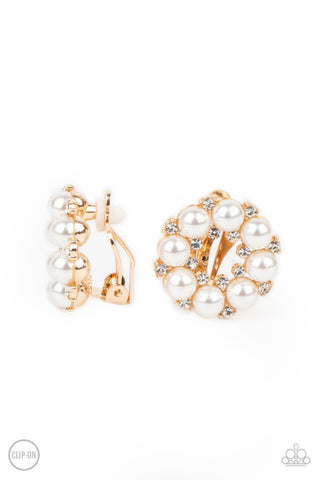 Paparazzi Roundabout Ritz - Gold Earrings
