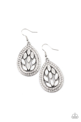 Paparazzi Encased Elegance - White Earrings