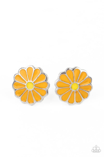 Paparazzi Budding Out - Orange Earrings