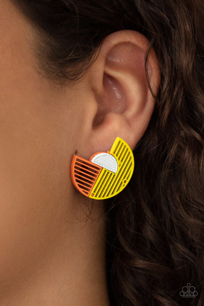 Paparazzi It’s Just an Expression - Yellow Earrings