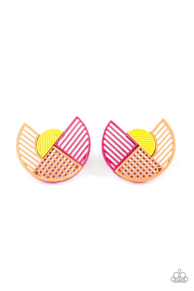 Paparazzi Its Just an Expression - Pink Earrings
