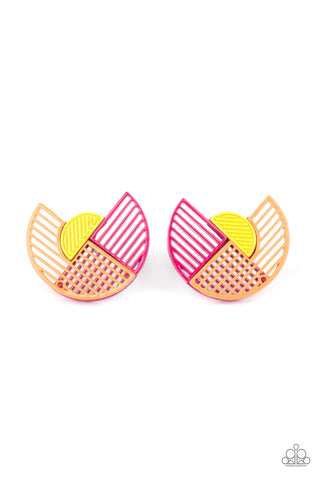 Paparazzi Its Just an Expression - Pink Earrings