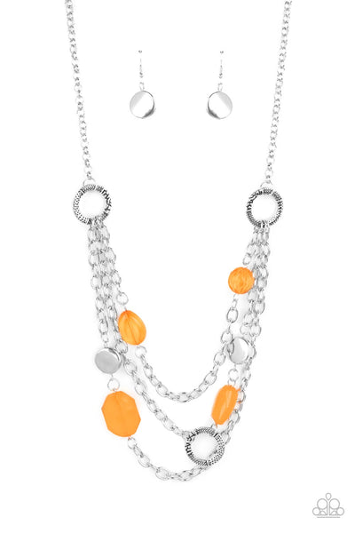 Paparazzi Oceanside Spa - Orange Necklace
